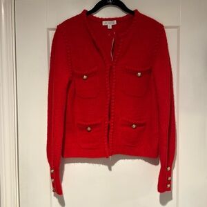 JCrew Odette Sweater Lady Jacket Red size XXS NWT